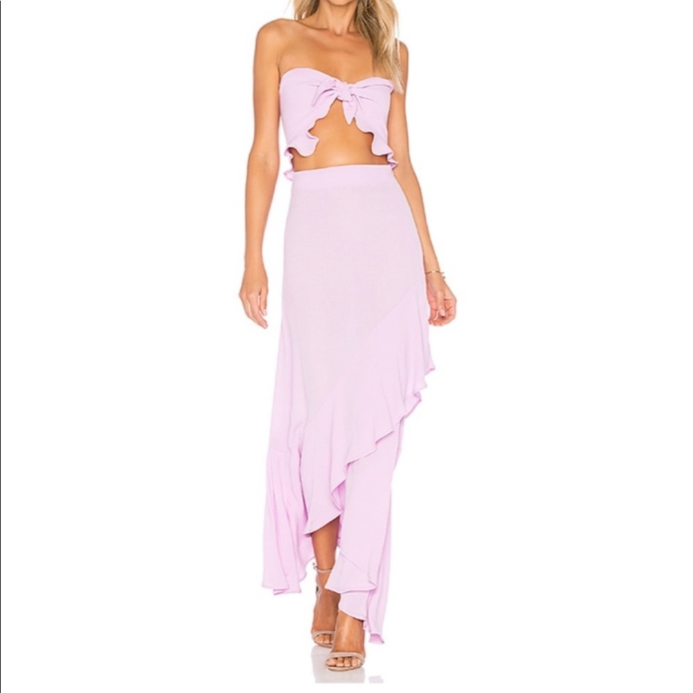 Flynn Skye Tie Front Ruffle Dress Small Michelle Maci